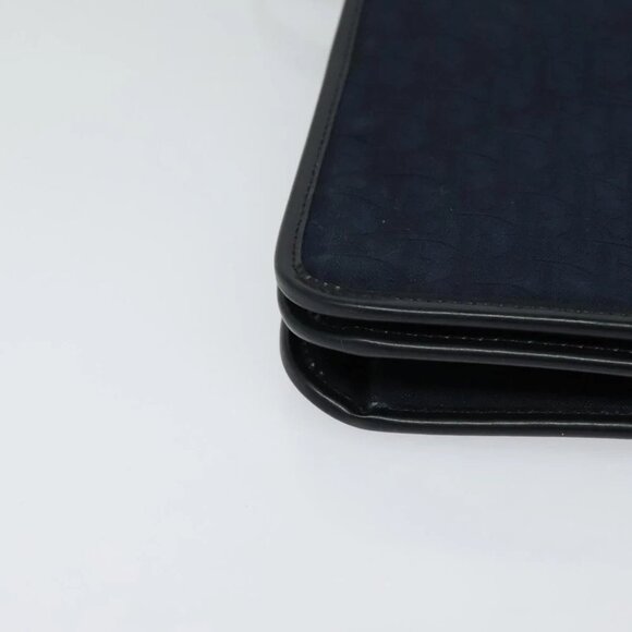 Christian Dior Trotter Canvas Shoulder Bag Navy Gold Auth ep8528 - Picture 10 of 15